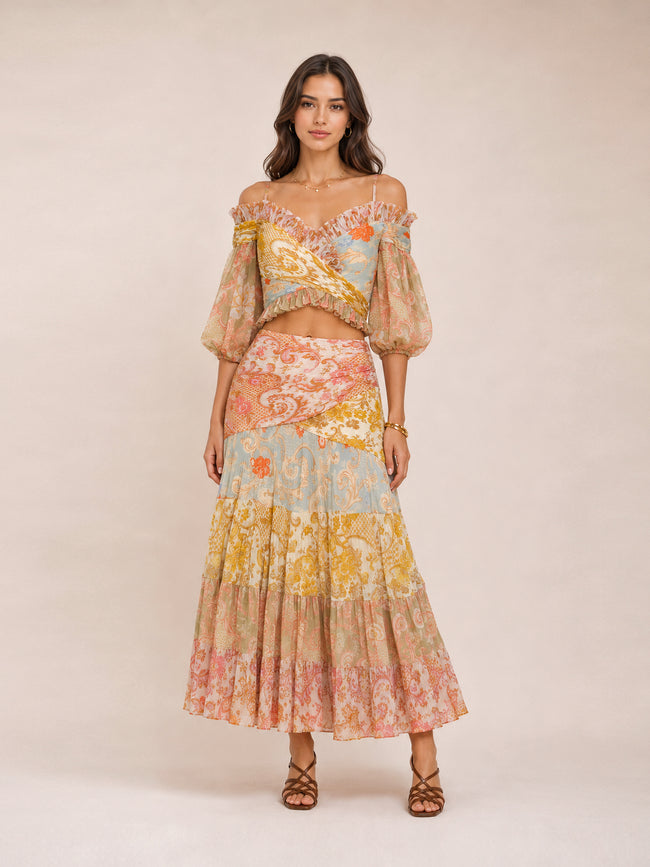 Postcard Pleated Floral Set