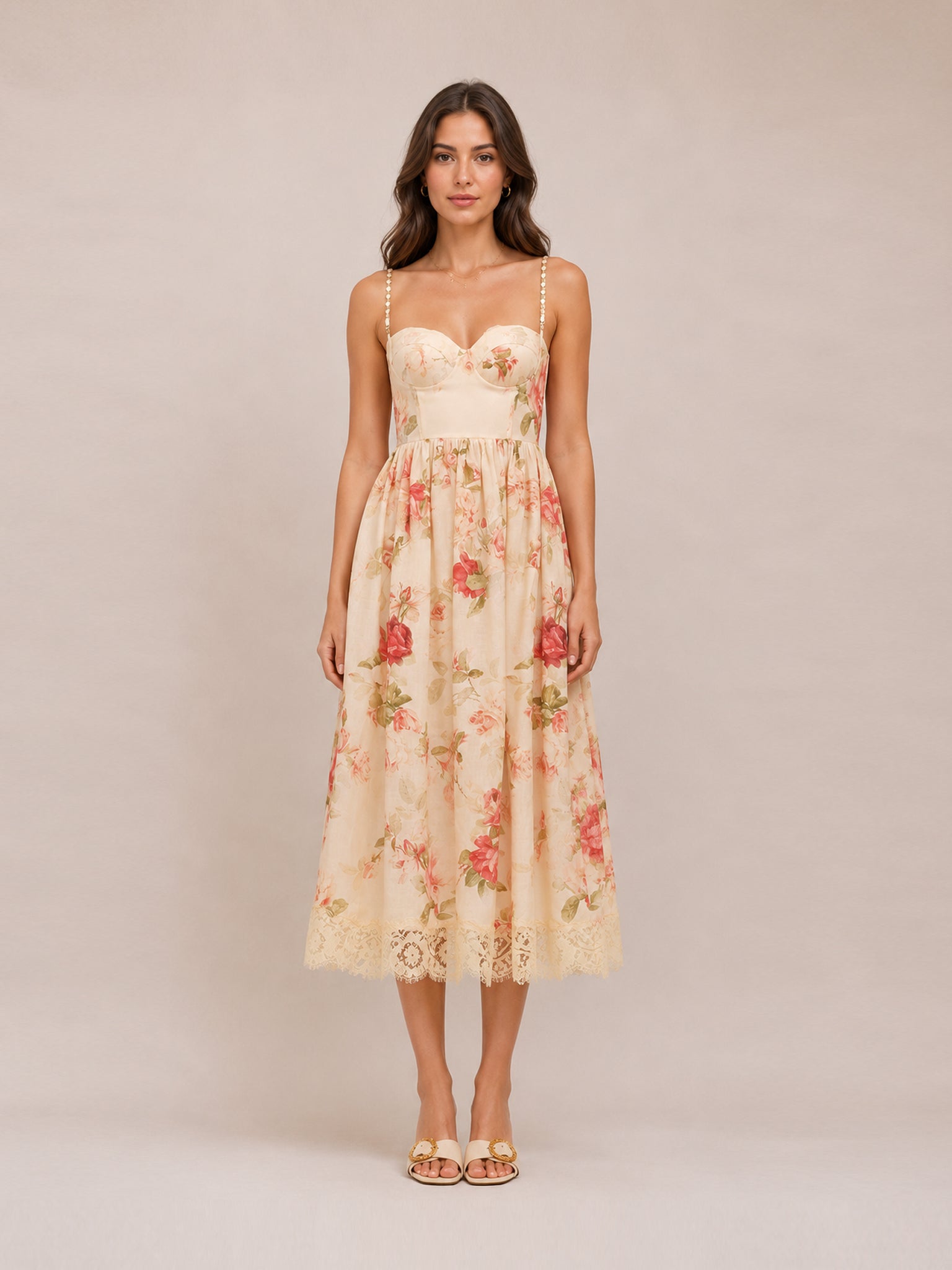 Roselight Picnic Midi Dress