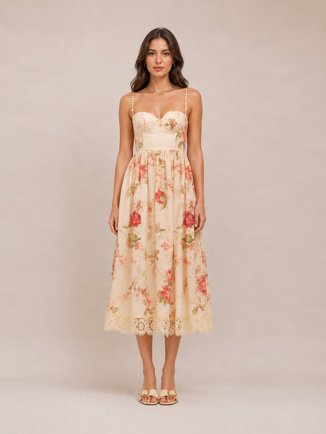 Roselight Picnic Midi Dress