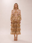 Lyre Tiered Billow Midi Dress