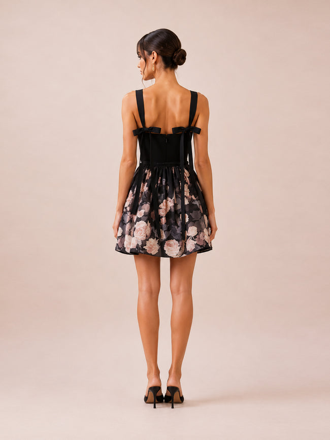 Crush Picnic Mini Dress in Black