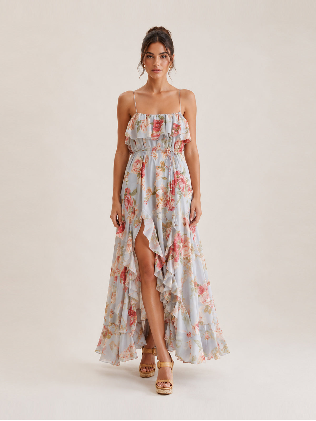 Roselight Frill Maxi Dress
