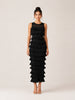 Ruffled Tiered Crochet-Knit Midi Dress