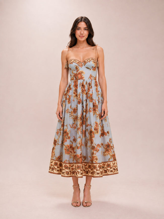 Aster Corset Midi Dress
