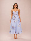 Hypnotic Picnic Midi Dress in Lilac Poppy