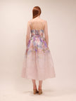 Dawning Floral Silk and Linen Corset Dress