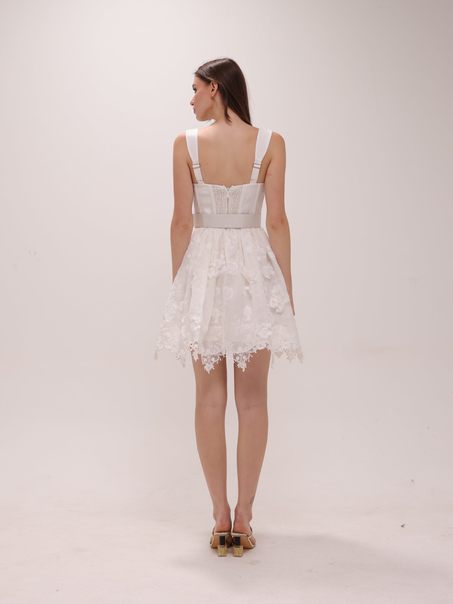 High Tide Embroidered Corset Mini Dress