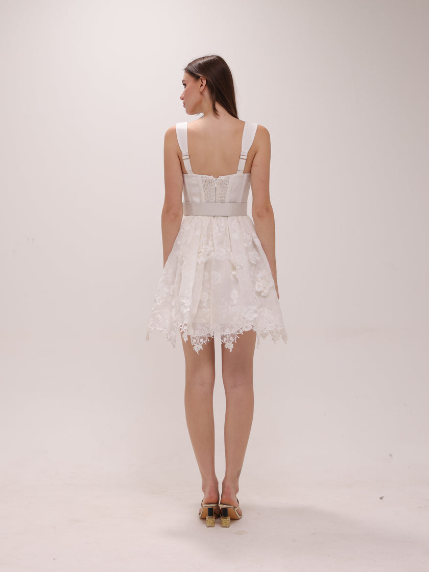 High Tide Embroidered Corset Mini Dress