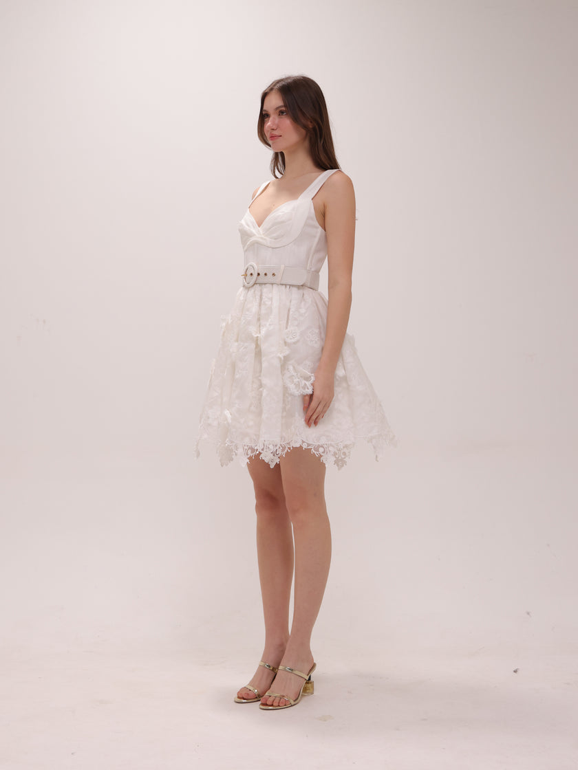 High Tide Embroidered Corset Mini Dress
