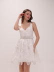 High Tide Embroidered Corset Mini Dress