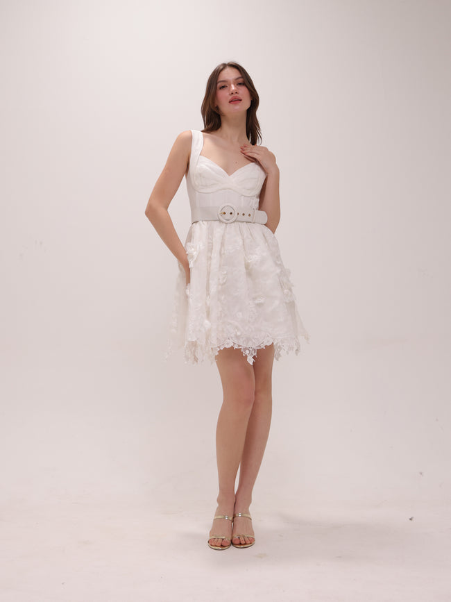 High Tide Embroidered Corset Mini Dress