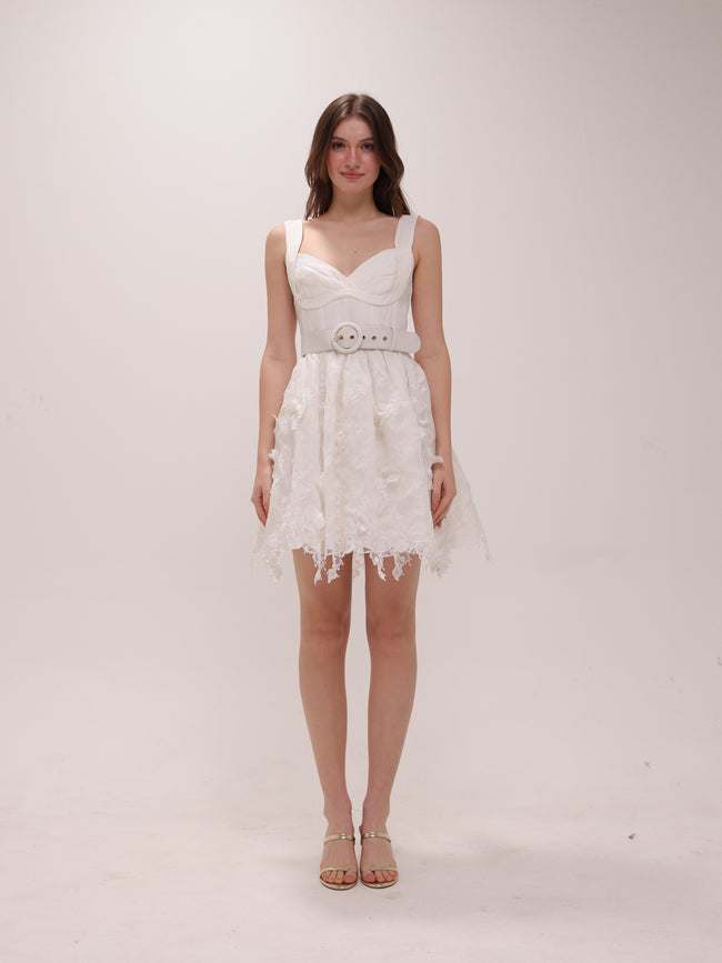 High Tide Embroidered Corset Mini Dress