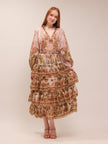 Lyre Tiered Billow Midi Dress