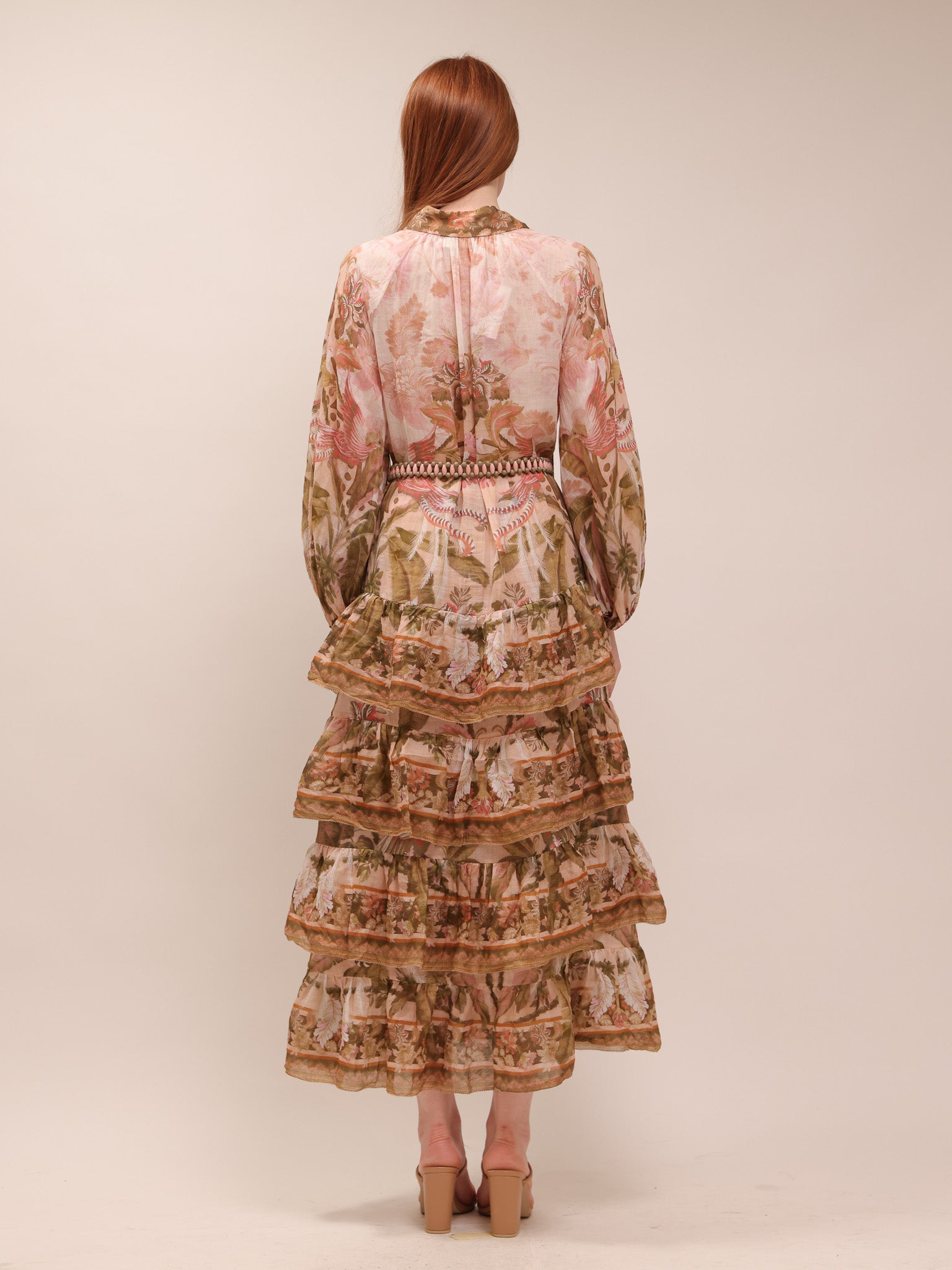 Lyre Tiered Billow Midi Dress