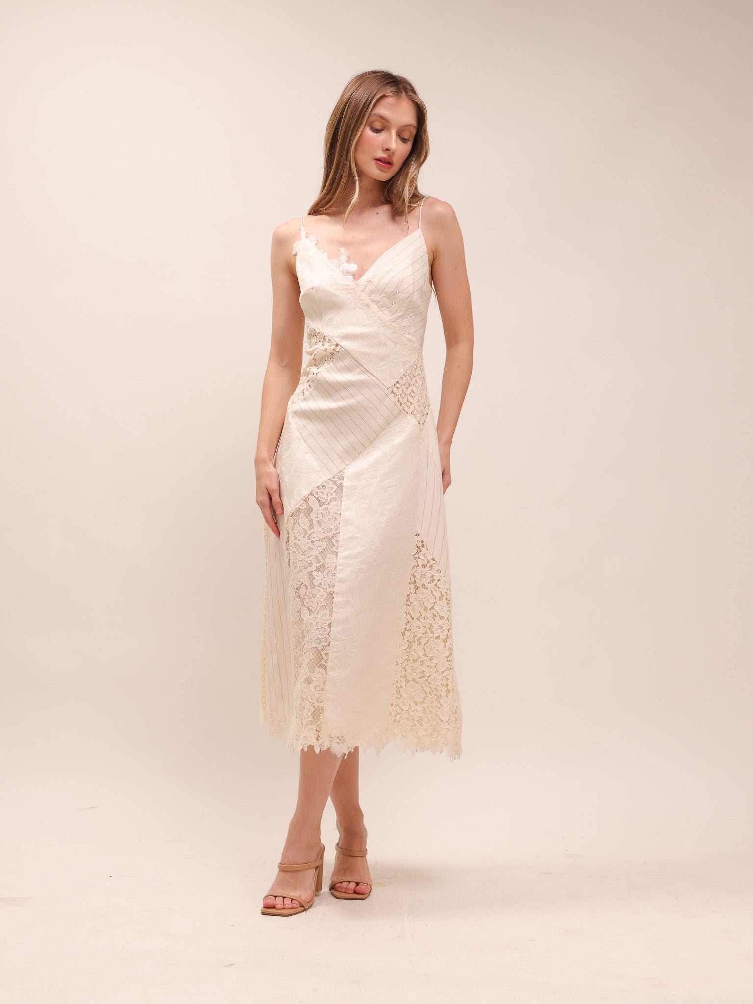 Luminosity Patch Lace Dress