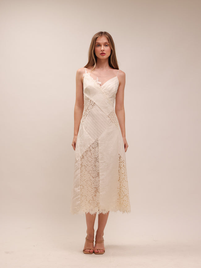 Luminosity Patch Lace Dress