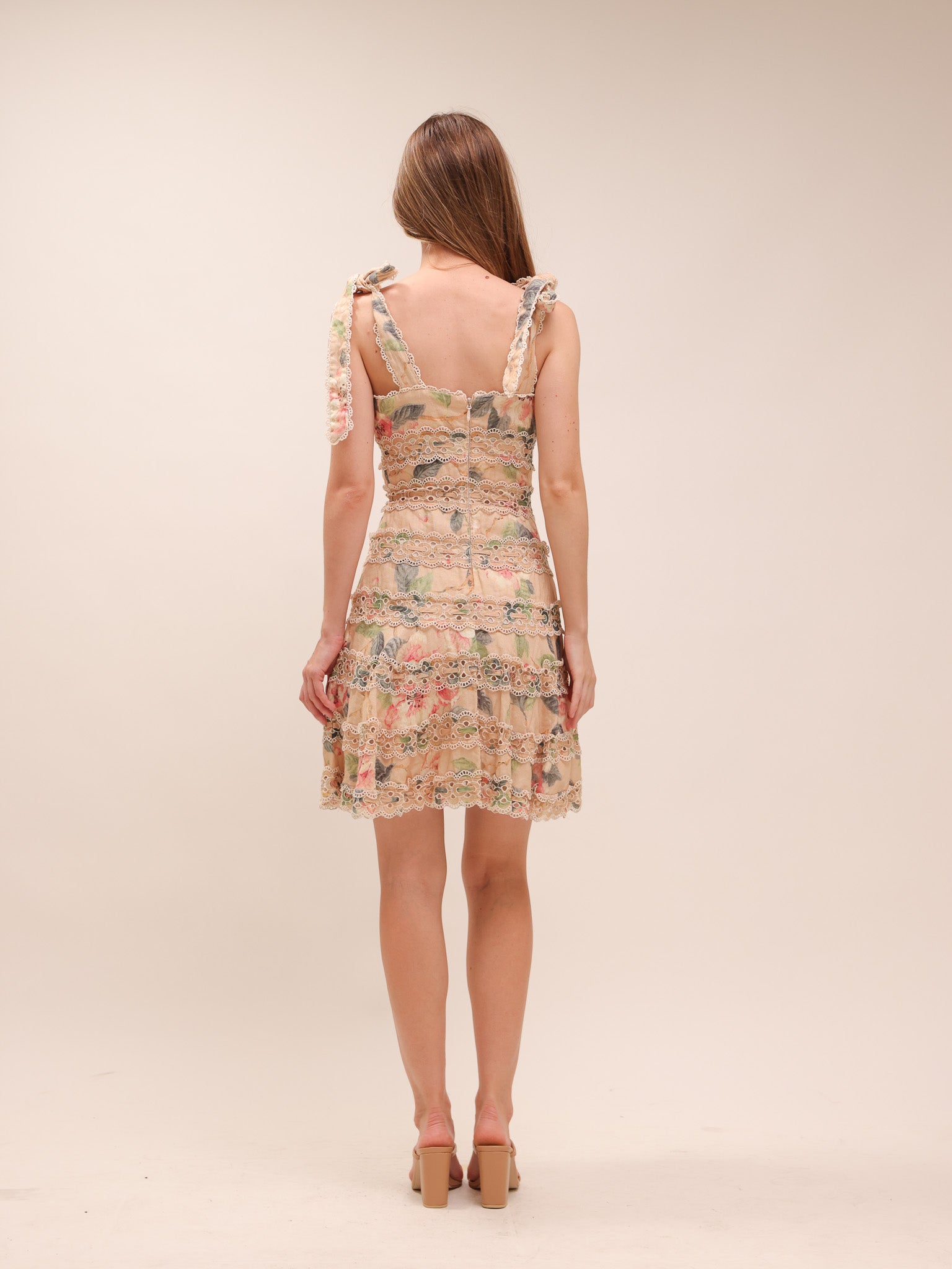 Kirra Embroidered Mini Dress Vintage Floral Print