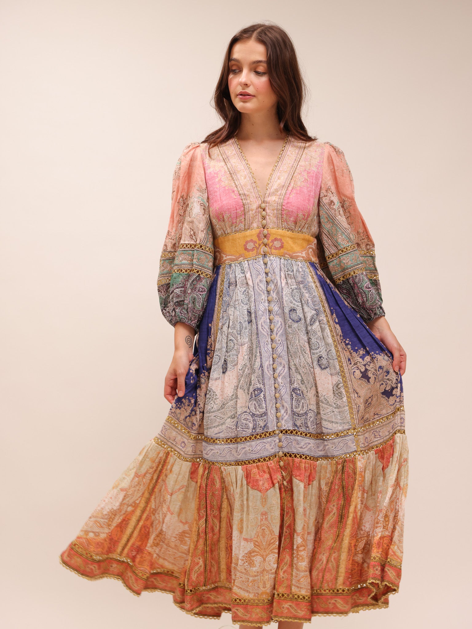 Anneke Lantern Midi Dress