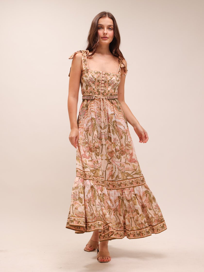 Lyre Bird Picnic Dress Print