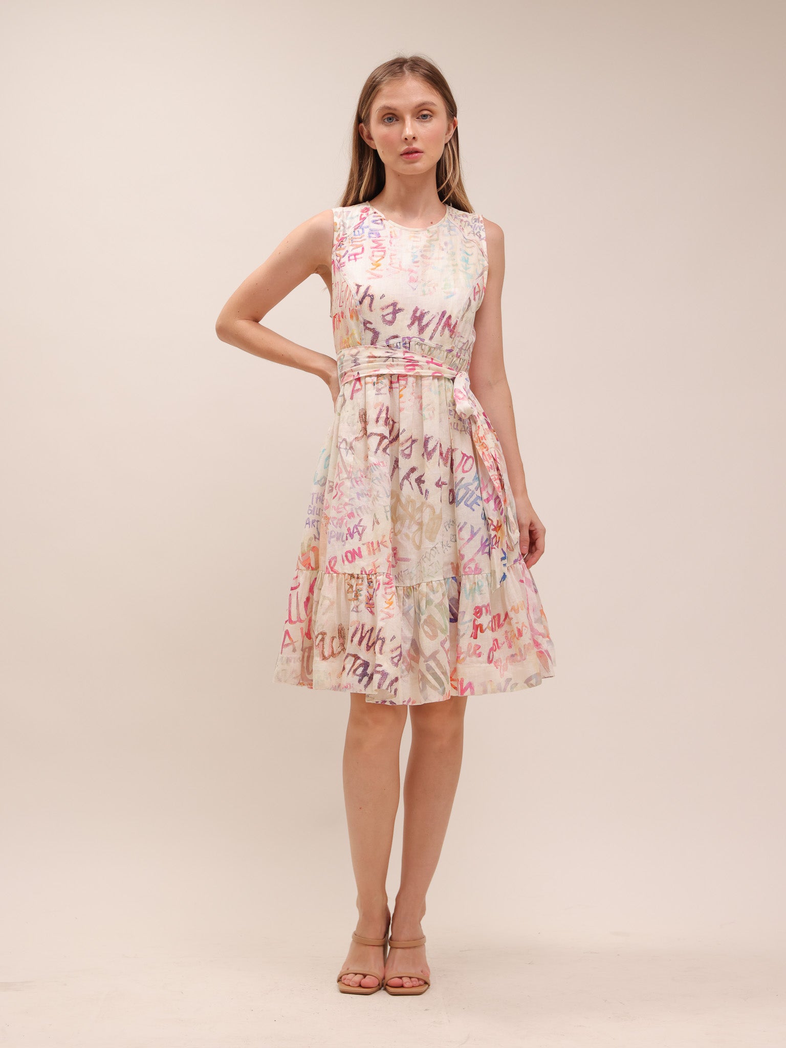 Abstract Script Mini Dress