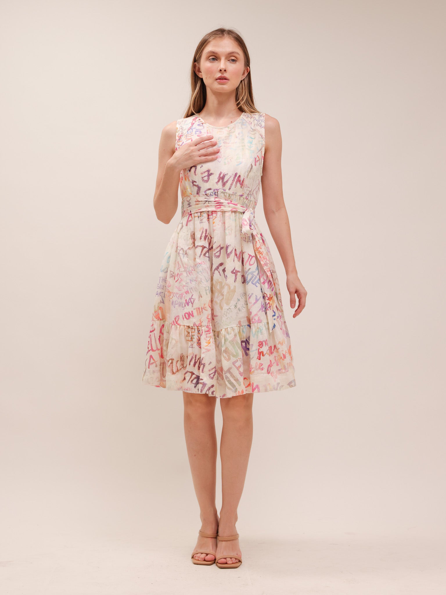 Abstract Script Mini Dress