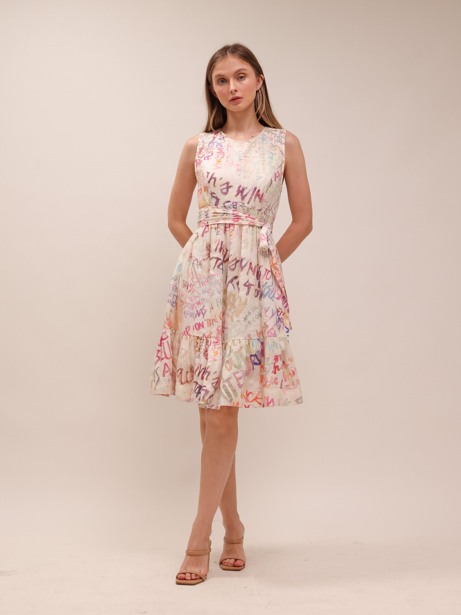 Abstract Script Mini Dress