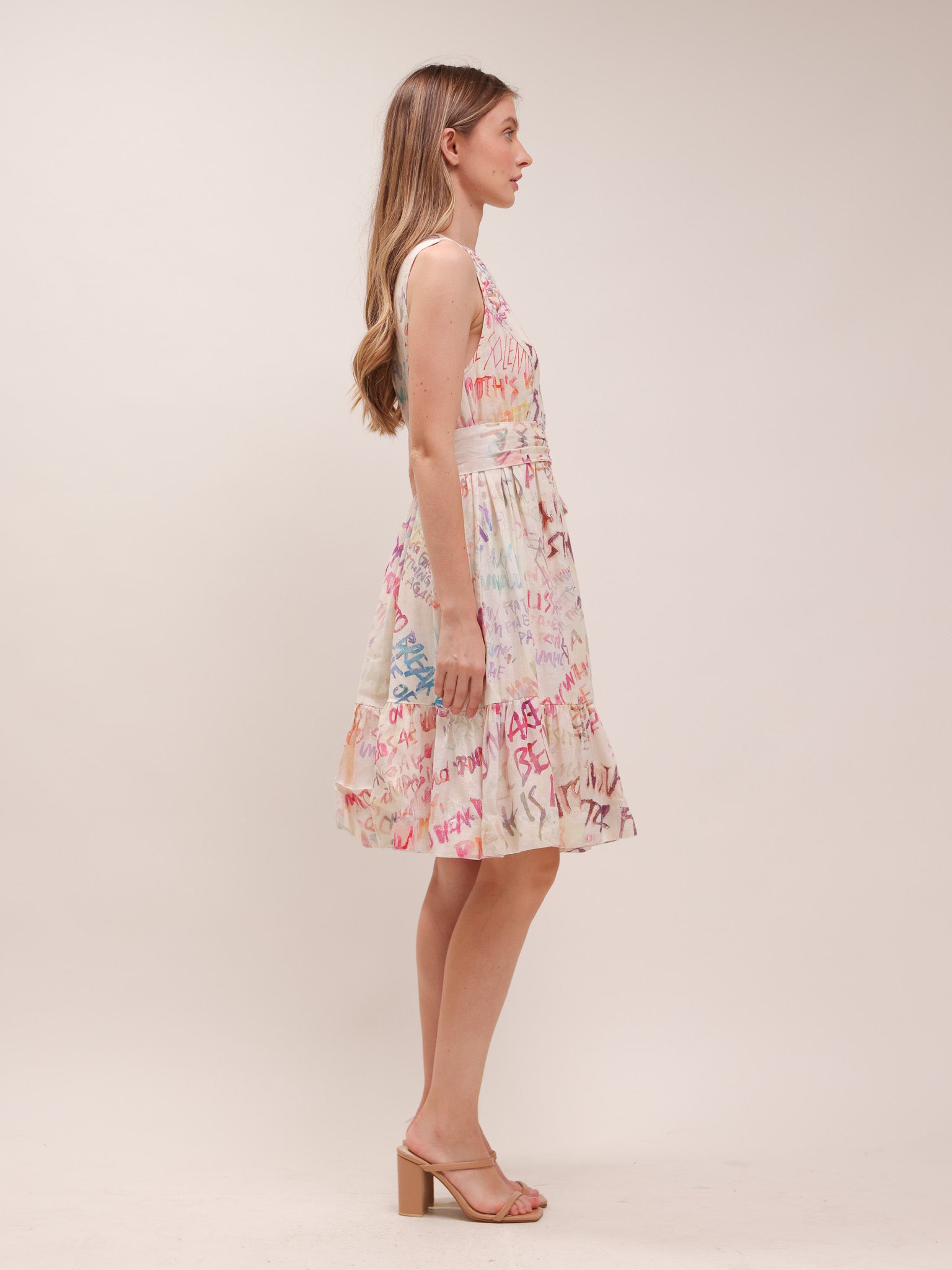 Abstract Script Mini Dress