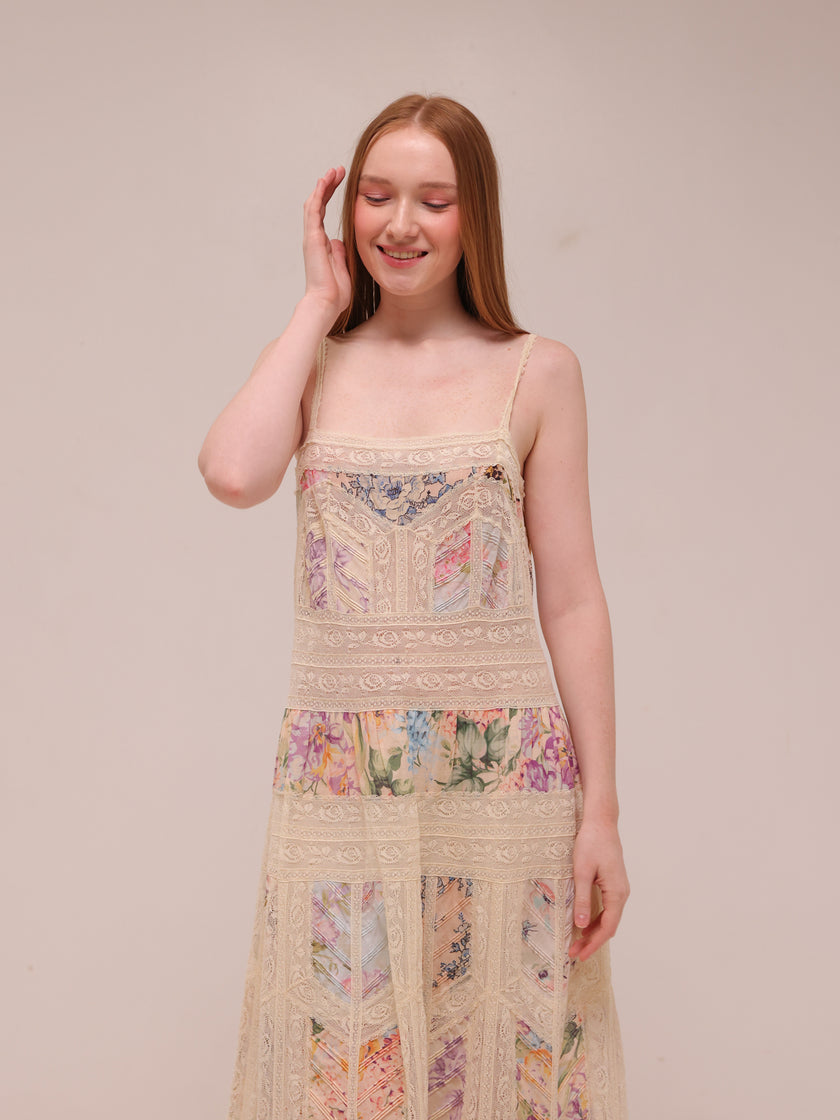 Halliday Lace-trimmed Midi Slip Dress