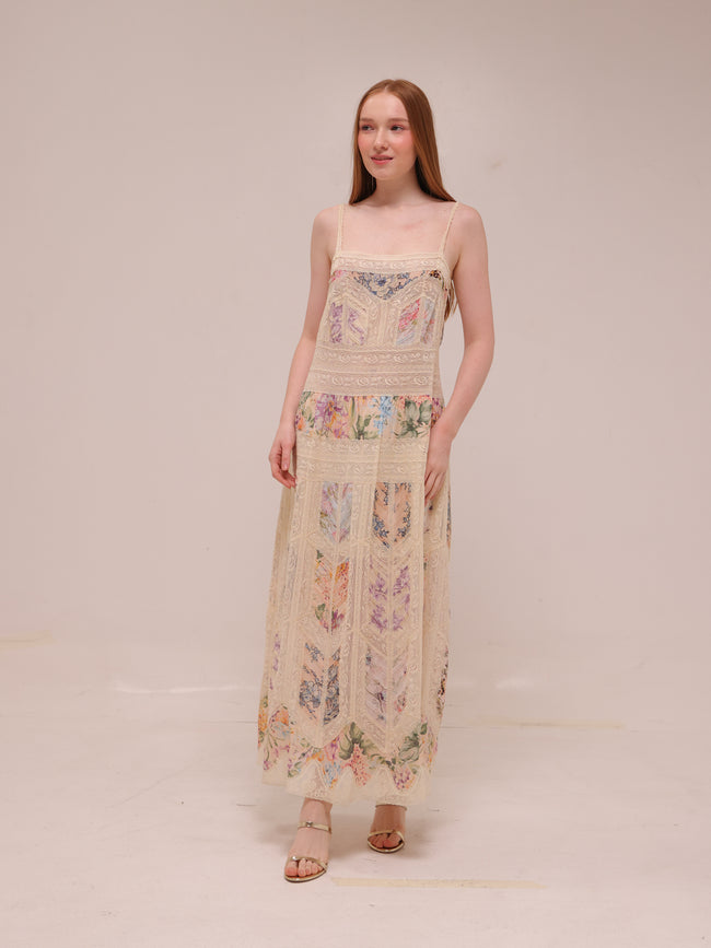Halliday Lace-trimmed Midi Slip Dress