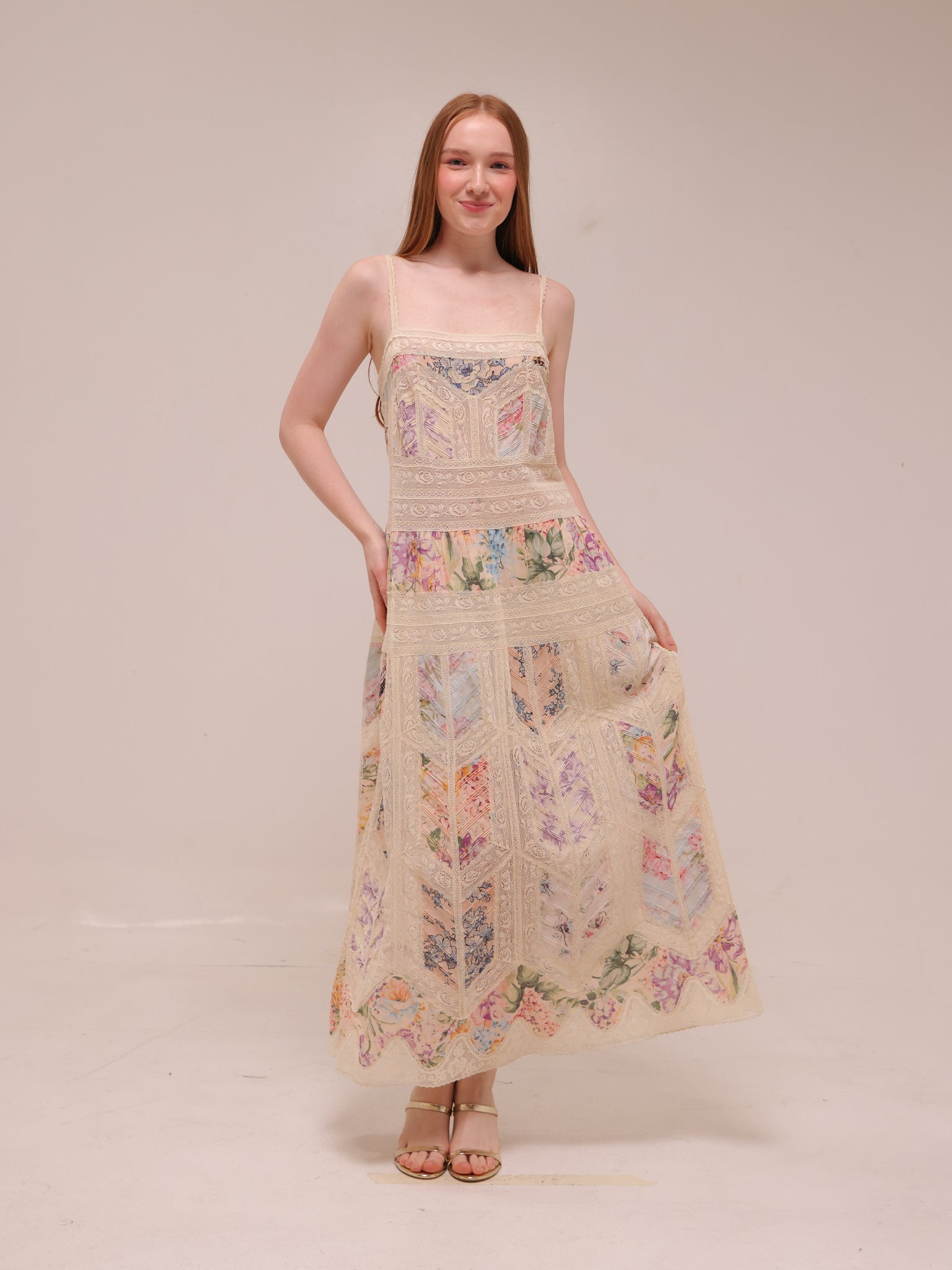 Halliday Lace-trimmed Midi Slip Dress
