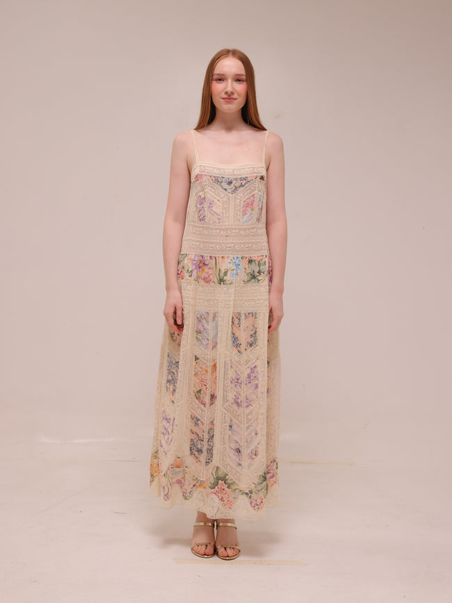 Halliday Lace-trimmed Midi Slip Dress