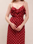 Silk Polka Dot Tie-Waist Dress