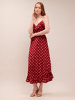 Silk Polka Dot Tie-Waist Dress