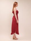 Silk Polka Dot Tie-Waist Dress