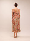 Candescent Coral Tree-Print Silk-Chiffon Dress