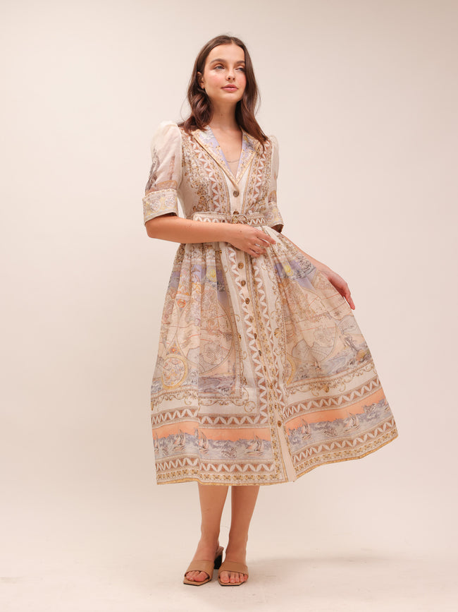 High Tide Linen-Blend Shirt Dress