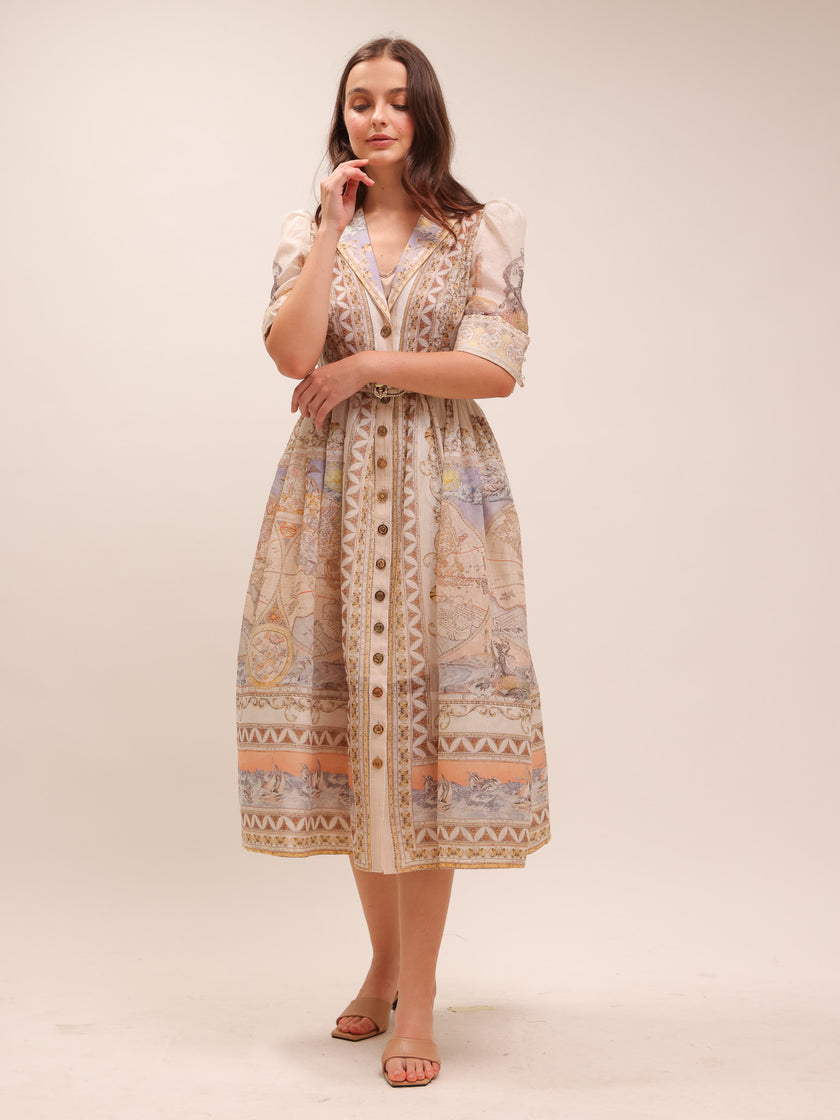 High Tide Linen-Blend Shirt Dress