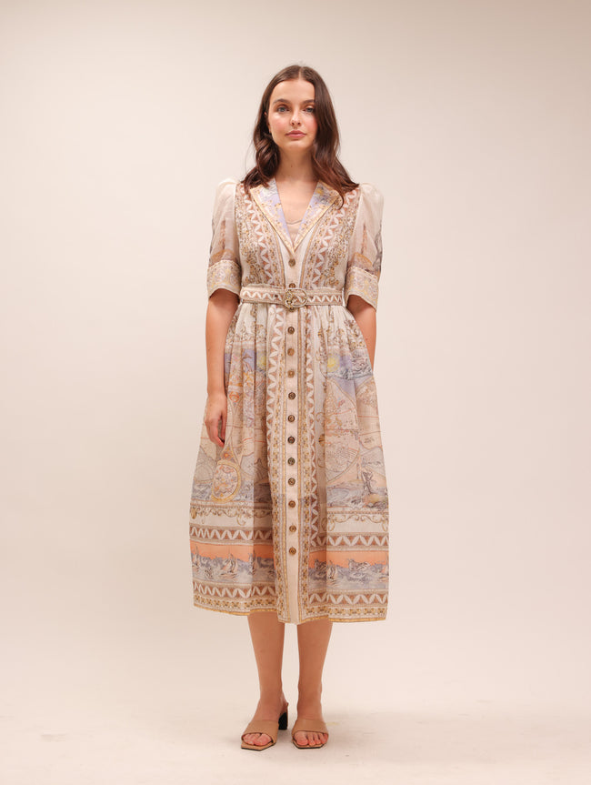 High Tide Linen-Blend Shirt Dress