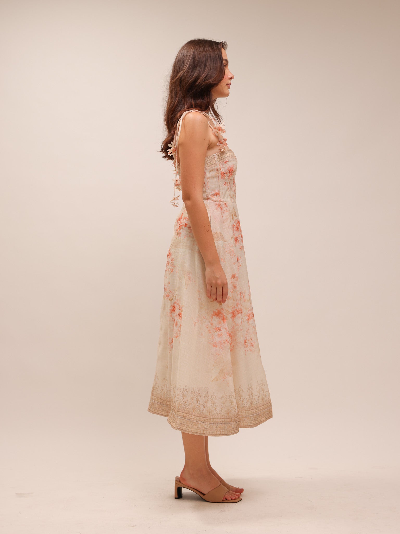 Rosalie Floral Corset Midi Dress