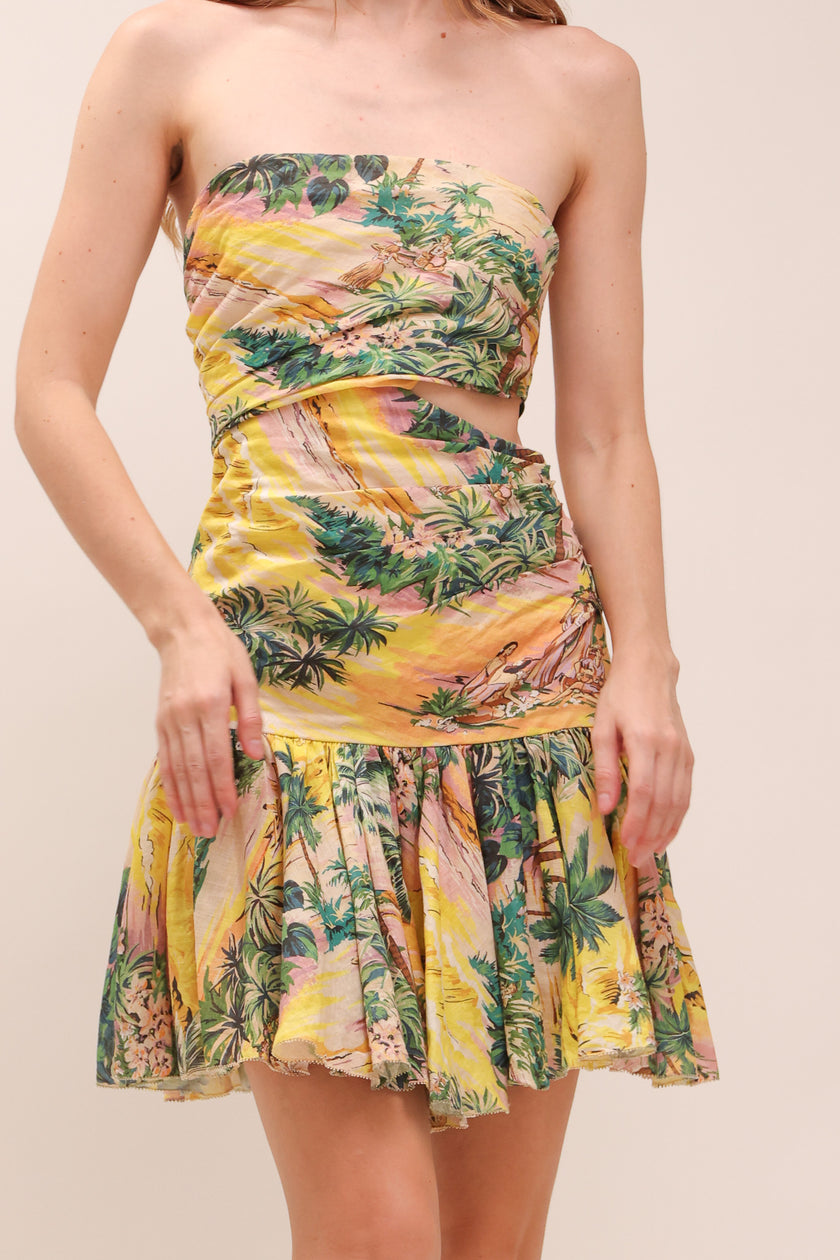 Juliette Cut Out Mini Dress Print