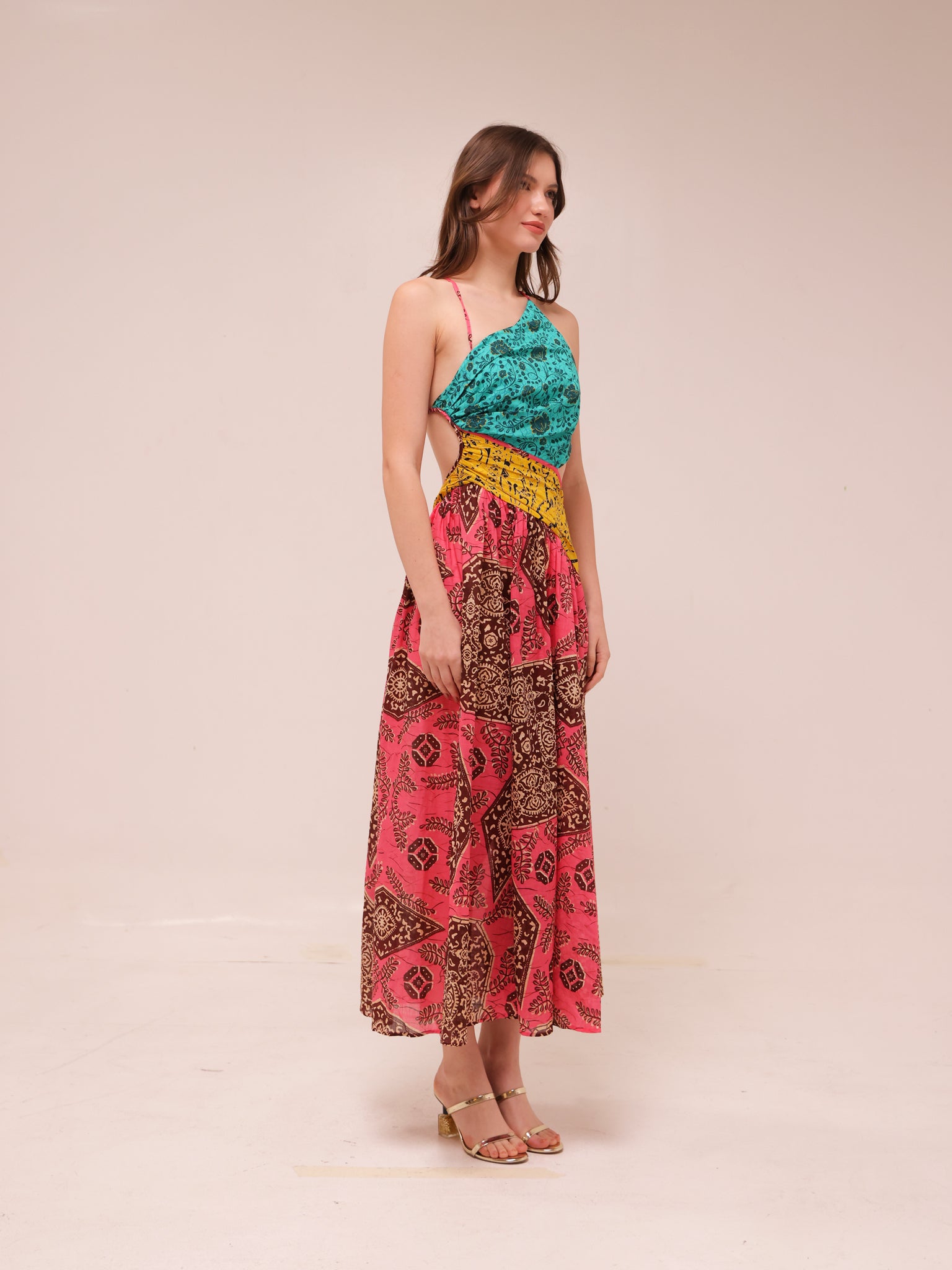 Lulu Asymmetric Ruched Dress