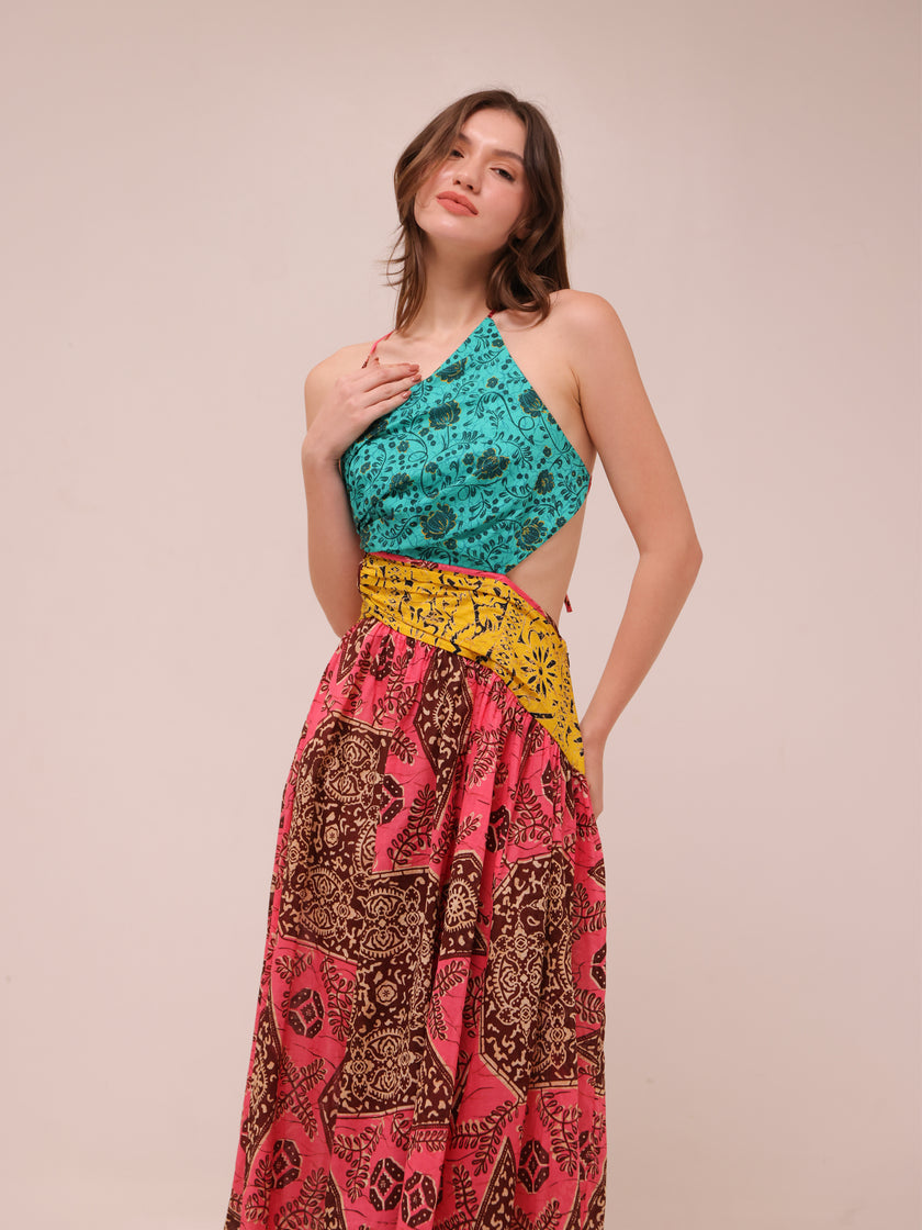 Lulu Asymmetric Ruched Dress