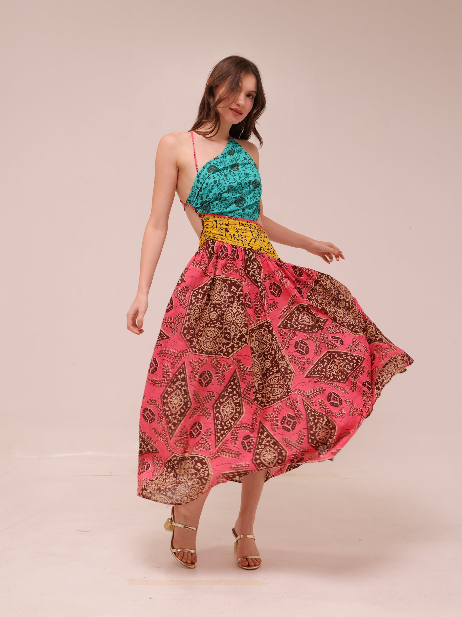Lulu Asymmetric Ruched Dress