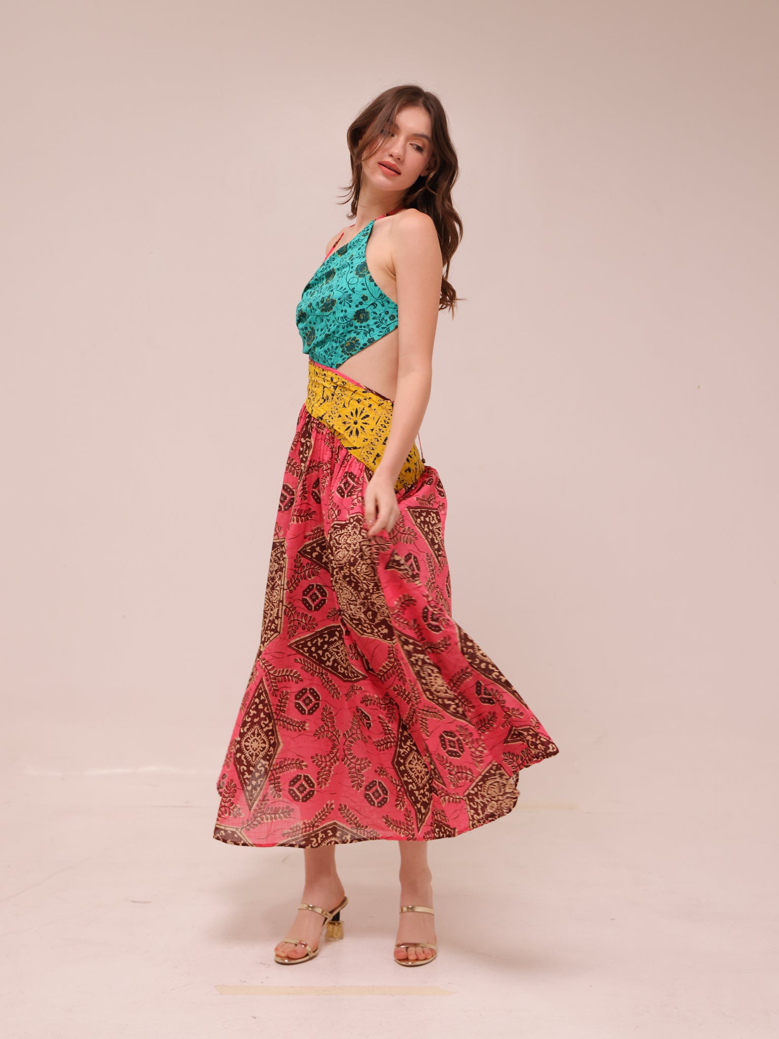 Lulu Asymmetric Ruched Dress
