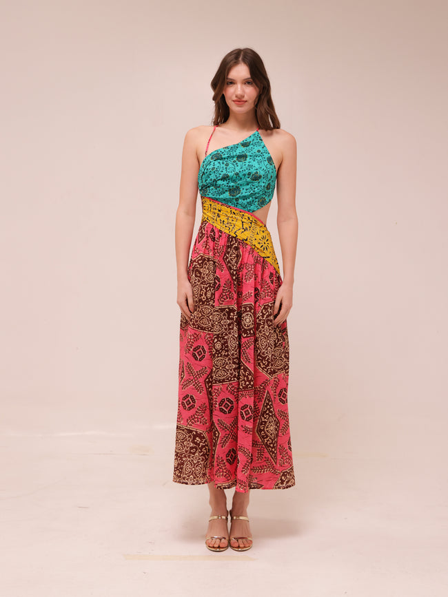 Lulu Asymmetric Ruched Dress