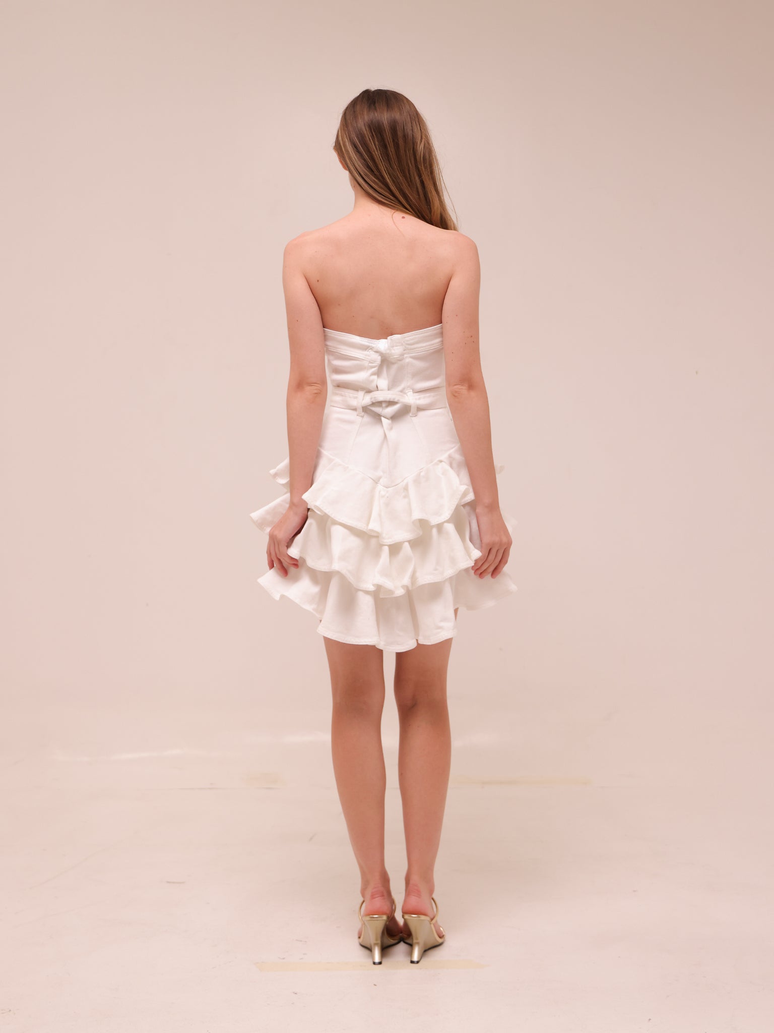 Strapless Ruffle Mini Dress