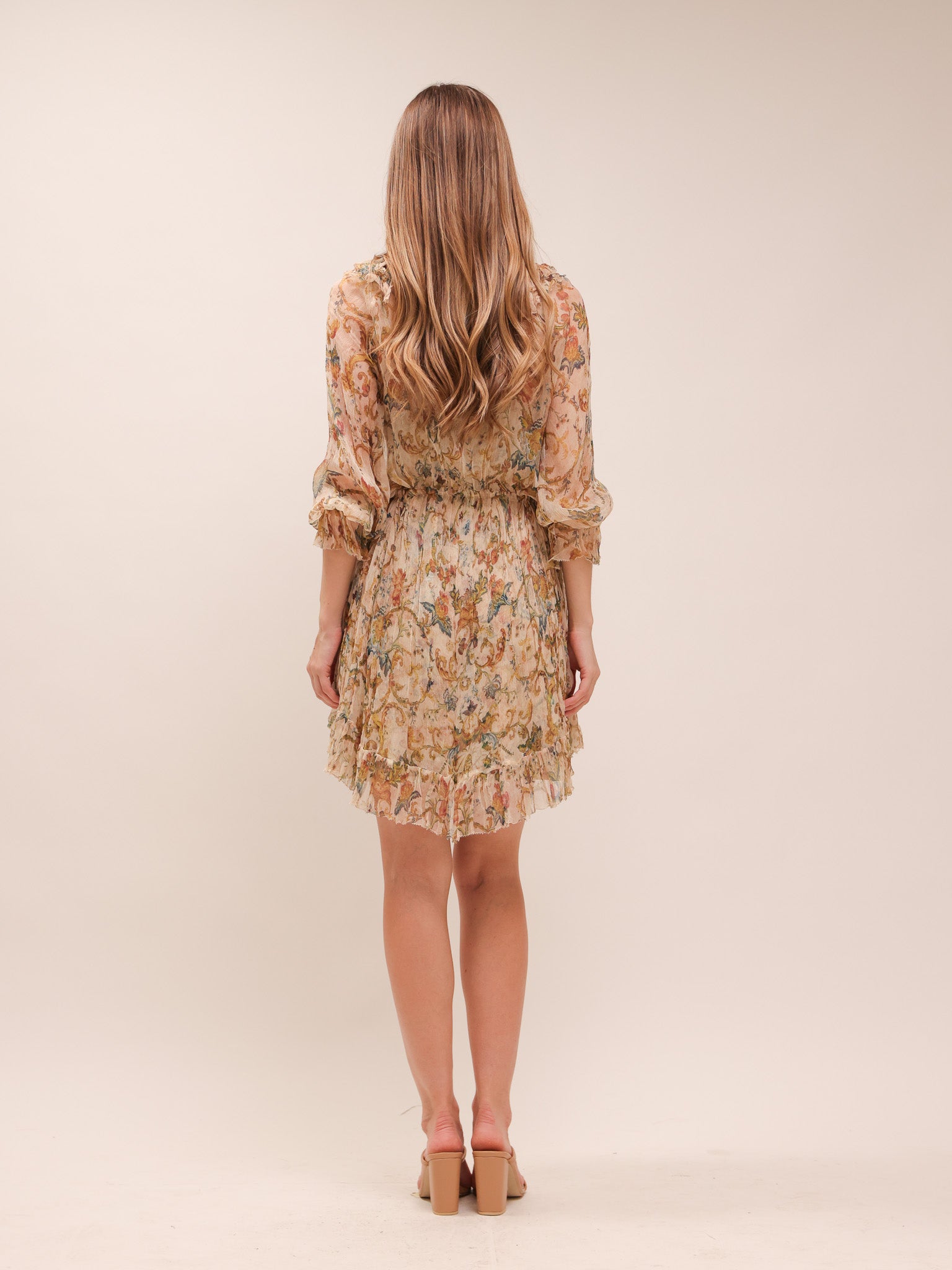 Chintz Floral Flared-Hem Mini Dress