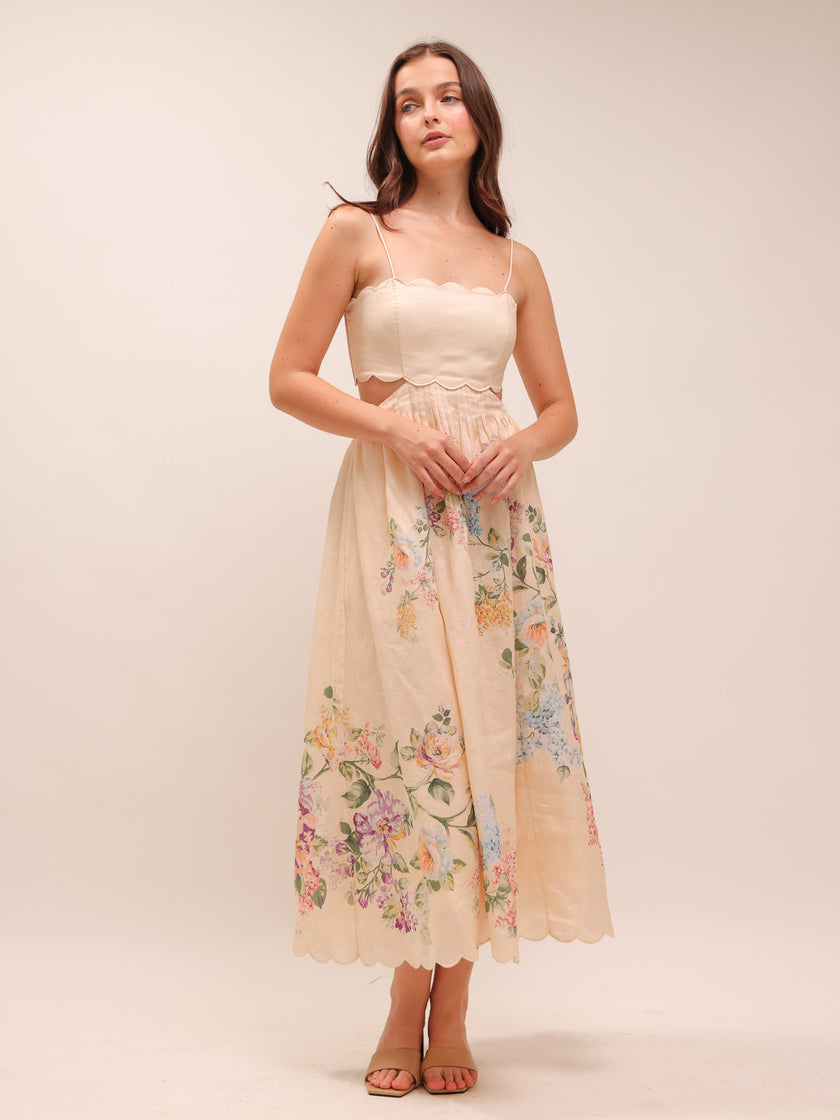 Halliday Scallop Midi Dress