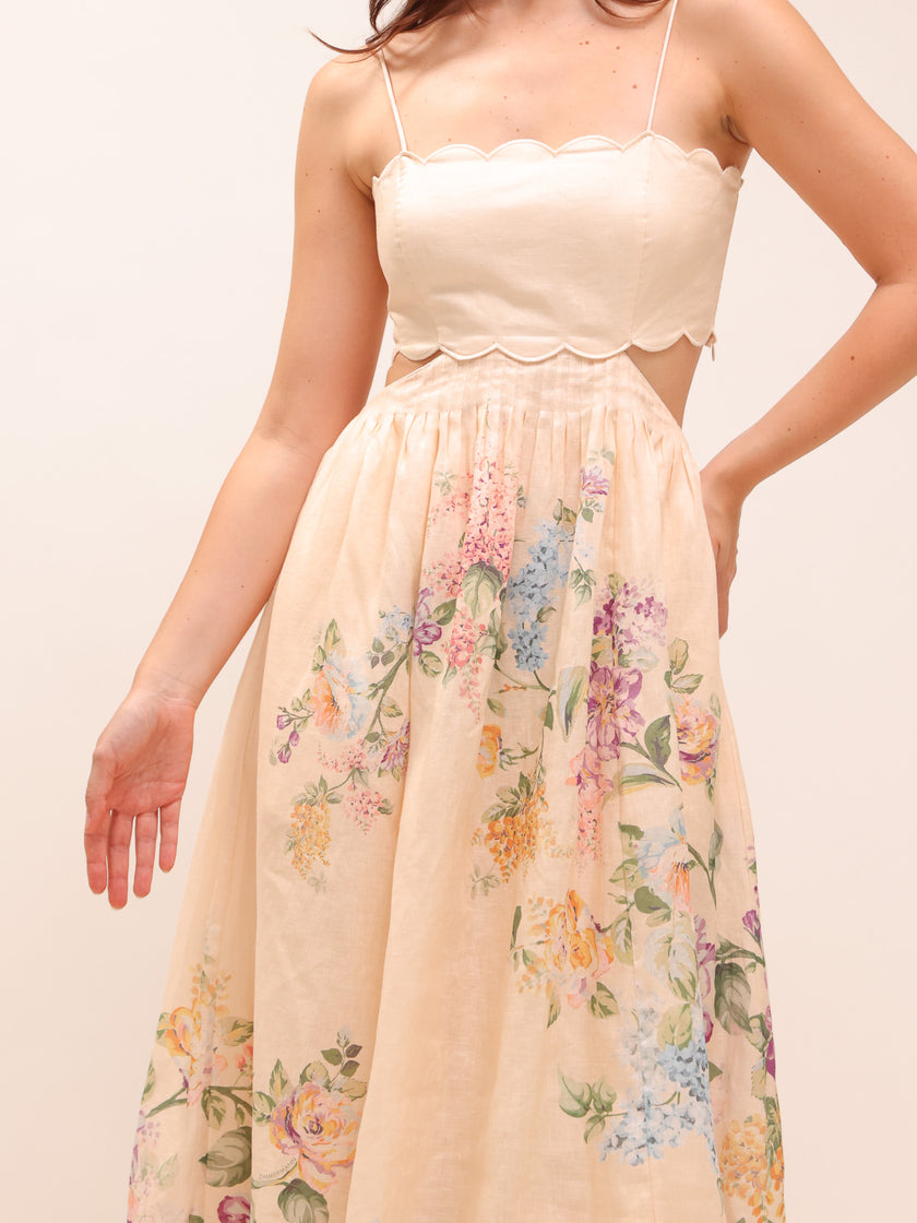 Halliday Scallop Midi Dress
