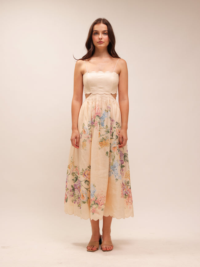 Halliday Scallop Midi Dress